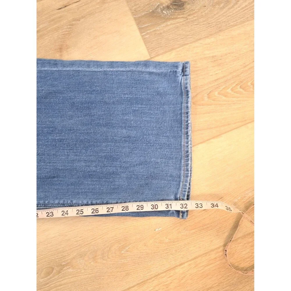 American Eagle Jeans Womens Sz 4T 30 Blue Super High Rise Baggy Wide Leg Stretch